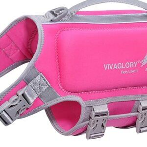VIVAGLORY High Buoyancy Dog Life Vest, Swimming Vest with Handle, Life Jacket M